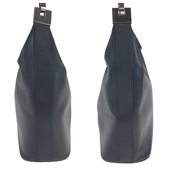 GUCCI Shoulder Bag 001 3814  002122 leather Black SilverMetal Hobo One Shoulder Bag Women Used Authentic