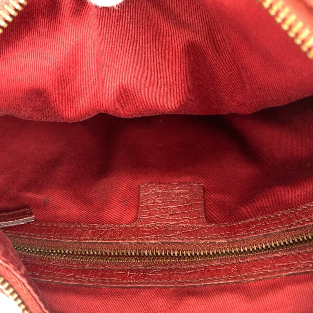 GUCCI Shoulder Bag 115867 GG canvas, leather Red Gold Metal Horsebit Women Used Authentic