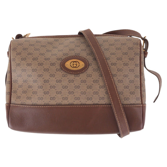 GUCCI Shoulder Bag 007 261 1148 GG Supreme canvas, leather Brown Gold Metal Shoulder Bag pochette Old Gucci Micro GG Women Used Authentic