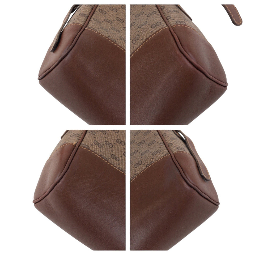 GUCCI Shoulder Bag 007 261 1148 GG Supreme canvas, leather Brown Gold Metal Shoulder Bag pochette Old Gucci Micro GG Women Used Authentic