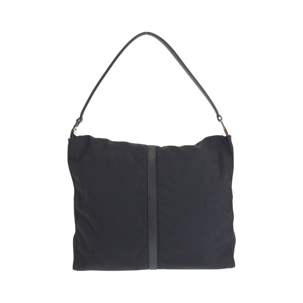 GUCCI Shoulder Bag 001 3355 Nylon Black SilverMetal One Shoulder Bag Jackie Women Used Authentic