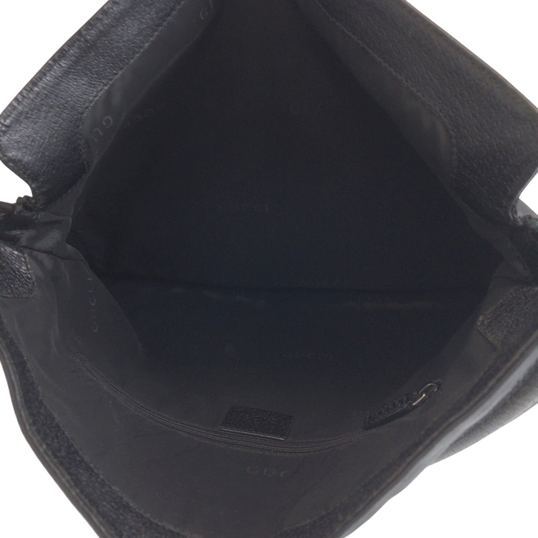 GUCCI Shoulder Bag 001 3355 Nylon Black SilverMetal One Shoulder Bag Jackie Women Used Authentic