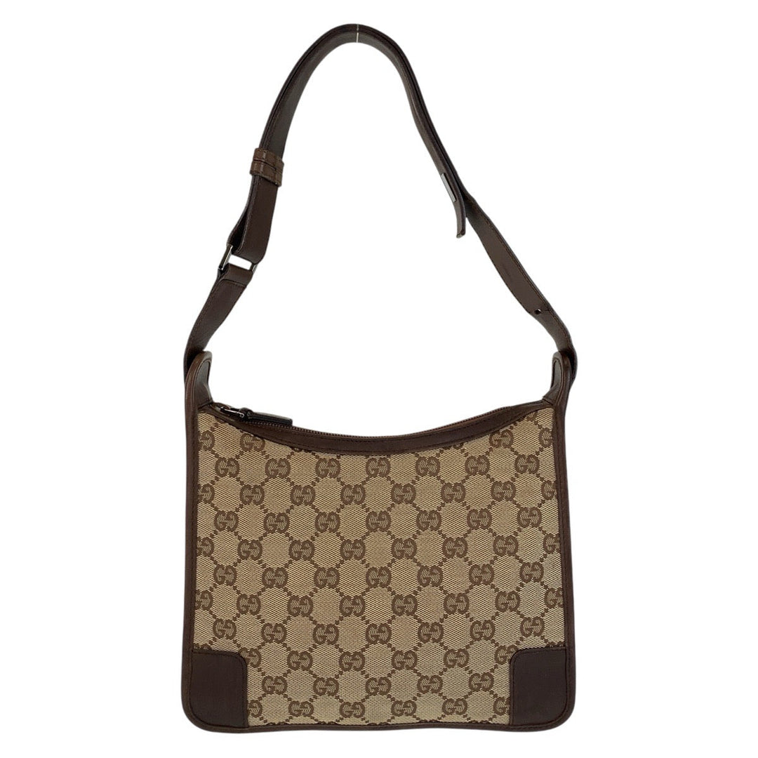 GUCCI Shoulder Bag 001 4206 GG canvas, leather Beige brown Women Used Authentic