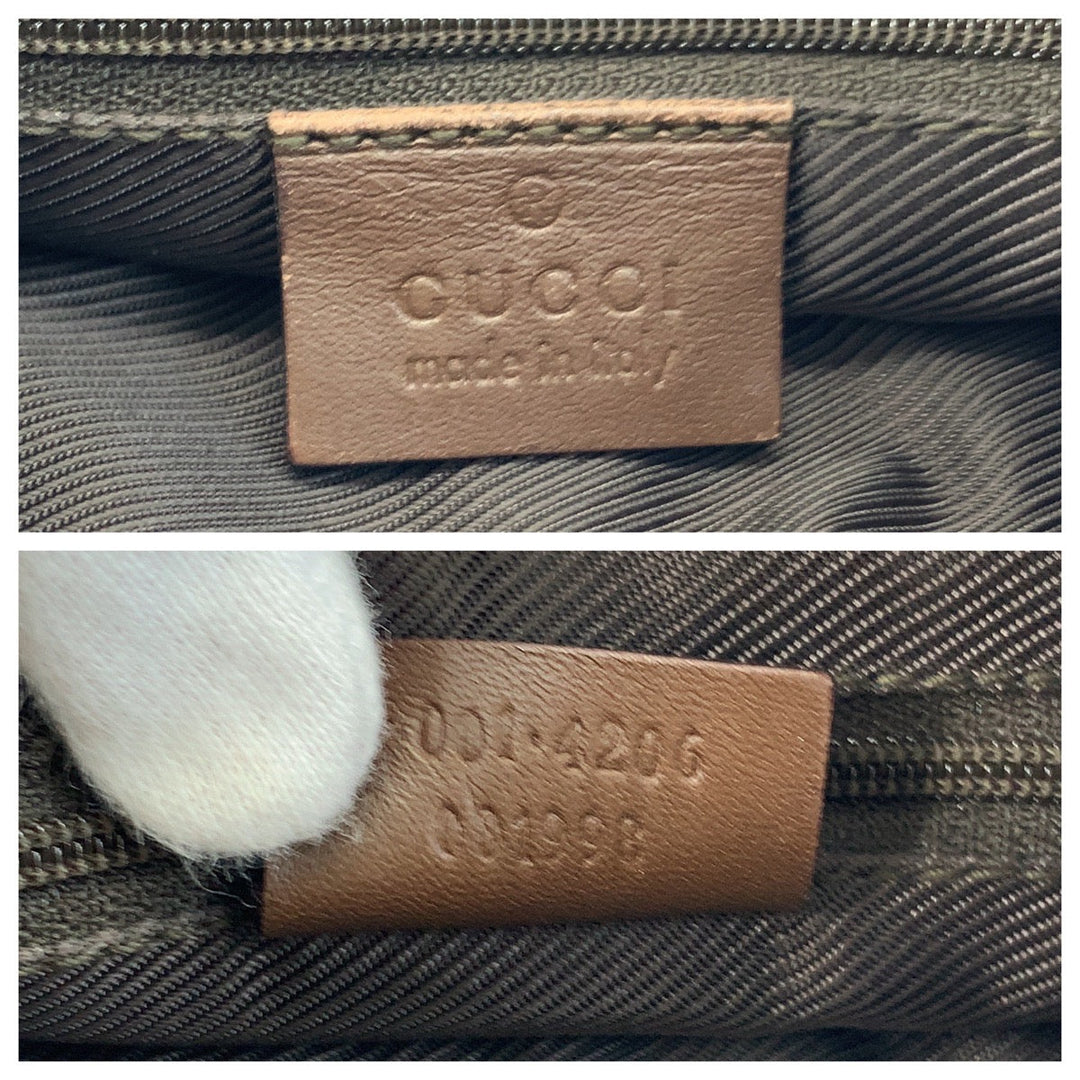 GUCCI Shoulder Bag 001 4206 GG canvas, leather Beige brown Women Used Authentic
