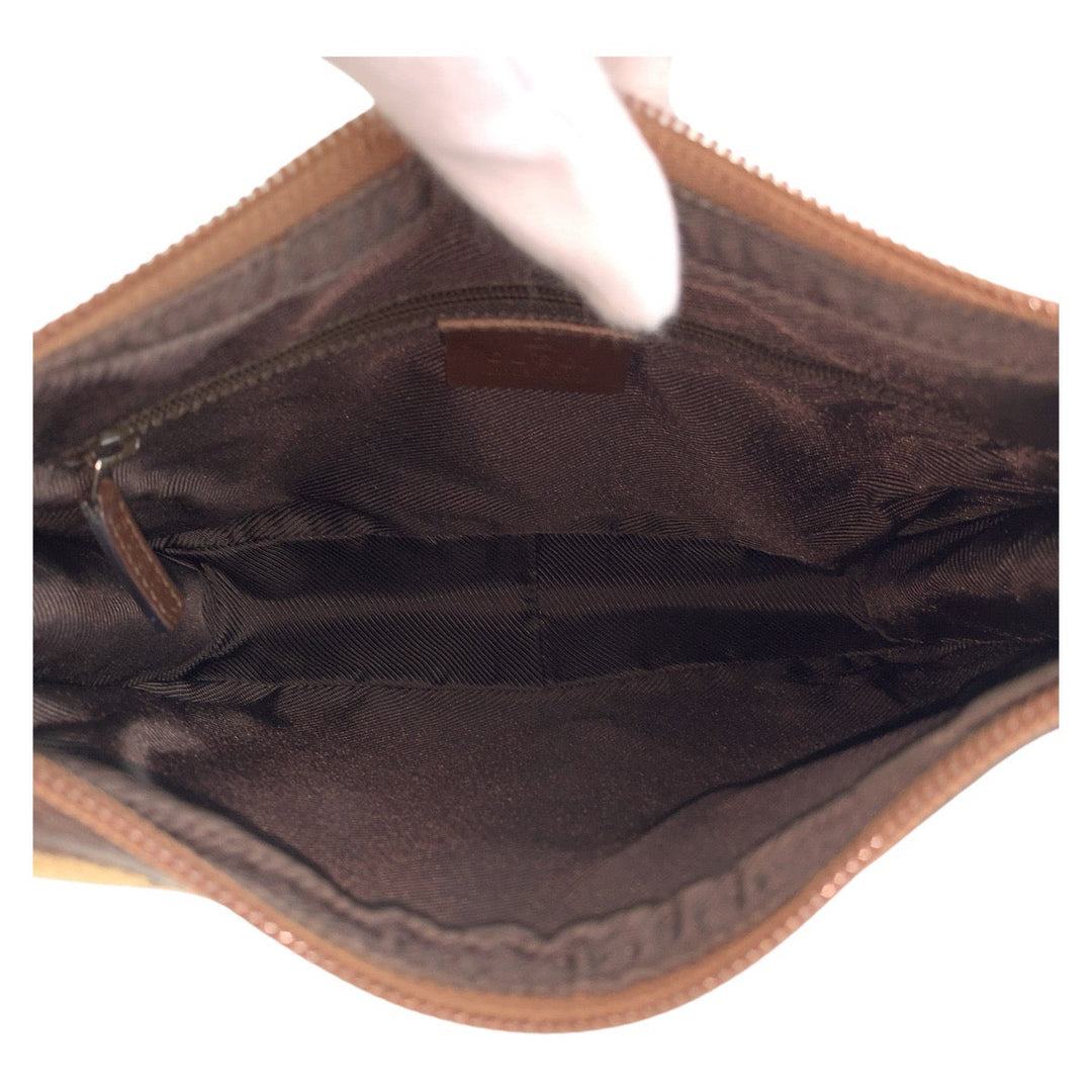 GUCCI Shoulder Bag 001 4206 GG canvas, leather Beige brown Women Used Authentic