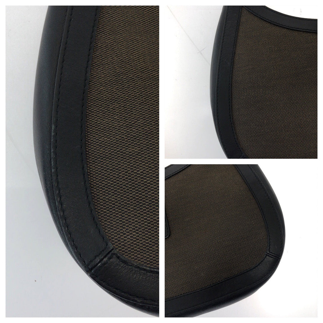 GUCCI Shoulder Bag 001 4141 cotton Brown Black Gold Metal Hobo One Shoulder Bag Hobo Women Used Authentic