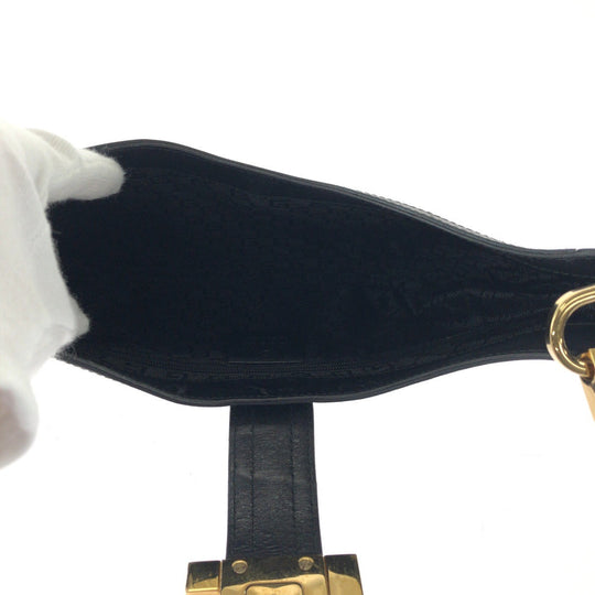 GUCCI Shoulder Bag 001 4141 cotton Brown Black Gold Metal Hobo One Shoulder Bag Hobo Women Used Authentic