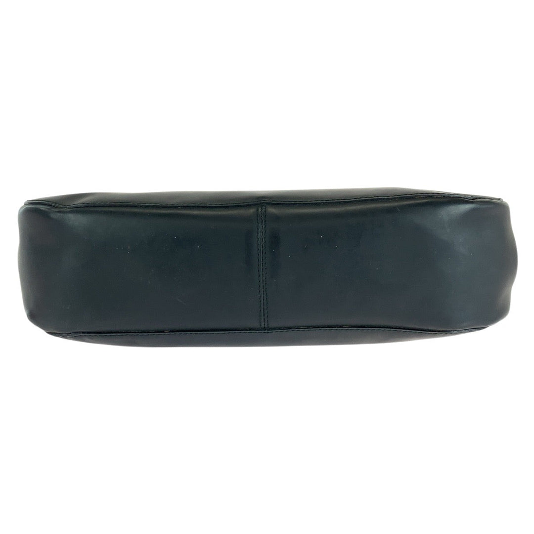 GUCCI Shoulder Bag 001 3739 leather Black Red SilverMetal Bamboo Women Used Authentic