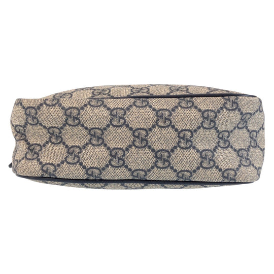 GUCCI Shoulder Bag 233268 GG Supreme canvas, leather Gray Navy SilverMetal Shoulder Bag pochette Women Used Authentic