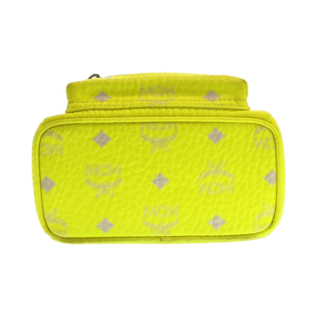 MCM Backpack leather Yellow Neon Color Backpack Backpack Visest Women Used Authentic