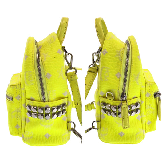 MCM Backpack leather Yellow Neon Color Backpack Backpack Visest Women Used Authentic