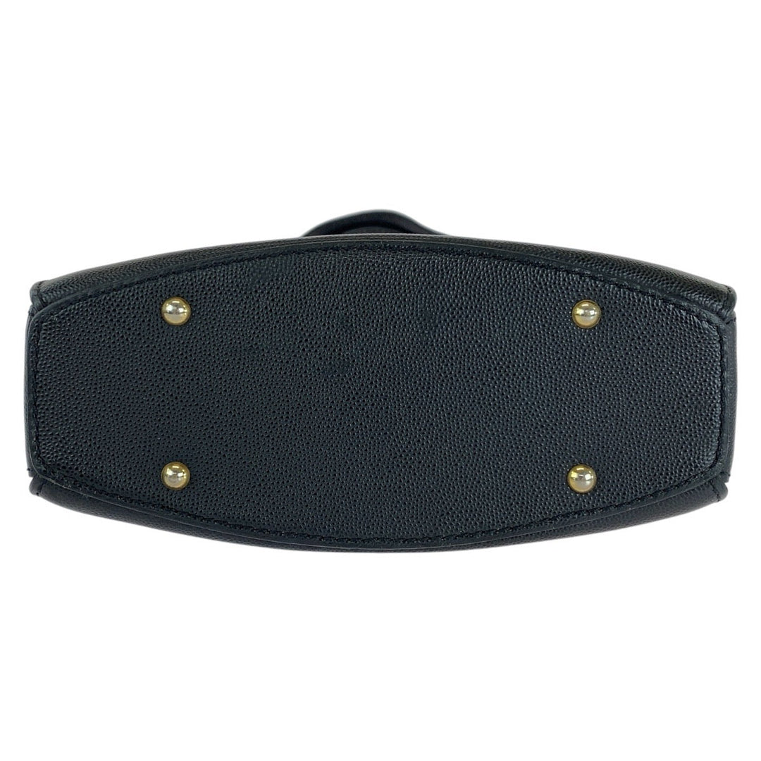 CELINE Tote Bag leather Black GoldMetal Tote Bag handbag Women Used Authentic