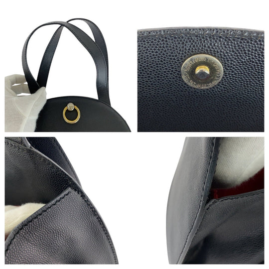 CELINE Tote Bag leather Black GoldMetal Tote Bag handbag Women Used Authentic