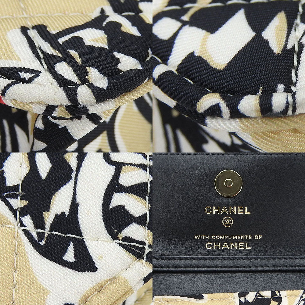CHANEL Shoulder Bag Canvas, Leather beige Mini-minimatrasse Women Used Authentic