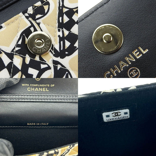 CHANEL Shoulder Bag Canvas, Leather beige Mini-minimatrasse Women Used Authentic