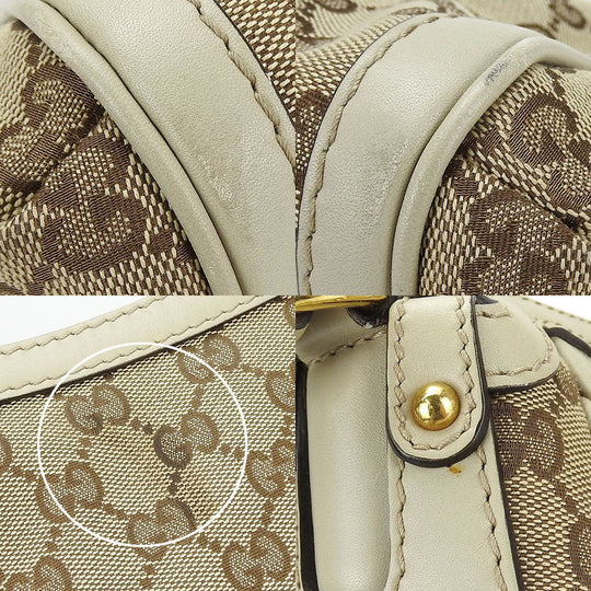 GUCCI Shoulder Bag 282298 GG canvas, leather beige Women Used Authentic
