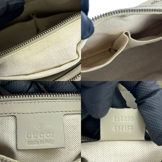 GUCCI Shoulder Bag 282298 GG canvas, leather beige Women Used Authentic
