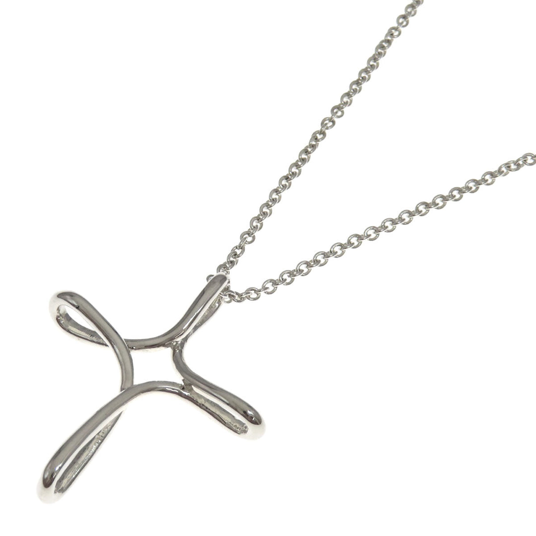 TIFFANY&Co. Necklace SV Silver Open cross Women Used Authentic