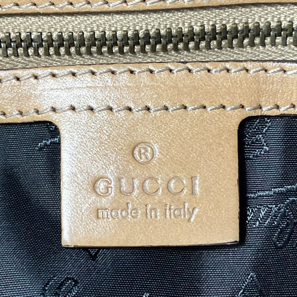 GUCCI Shoulder Bag 203542 leather beige Women Used Authentic