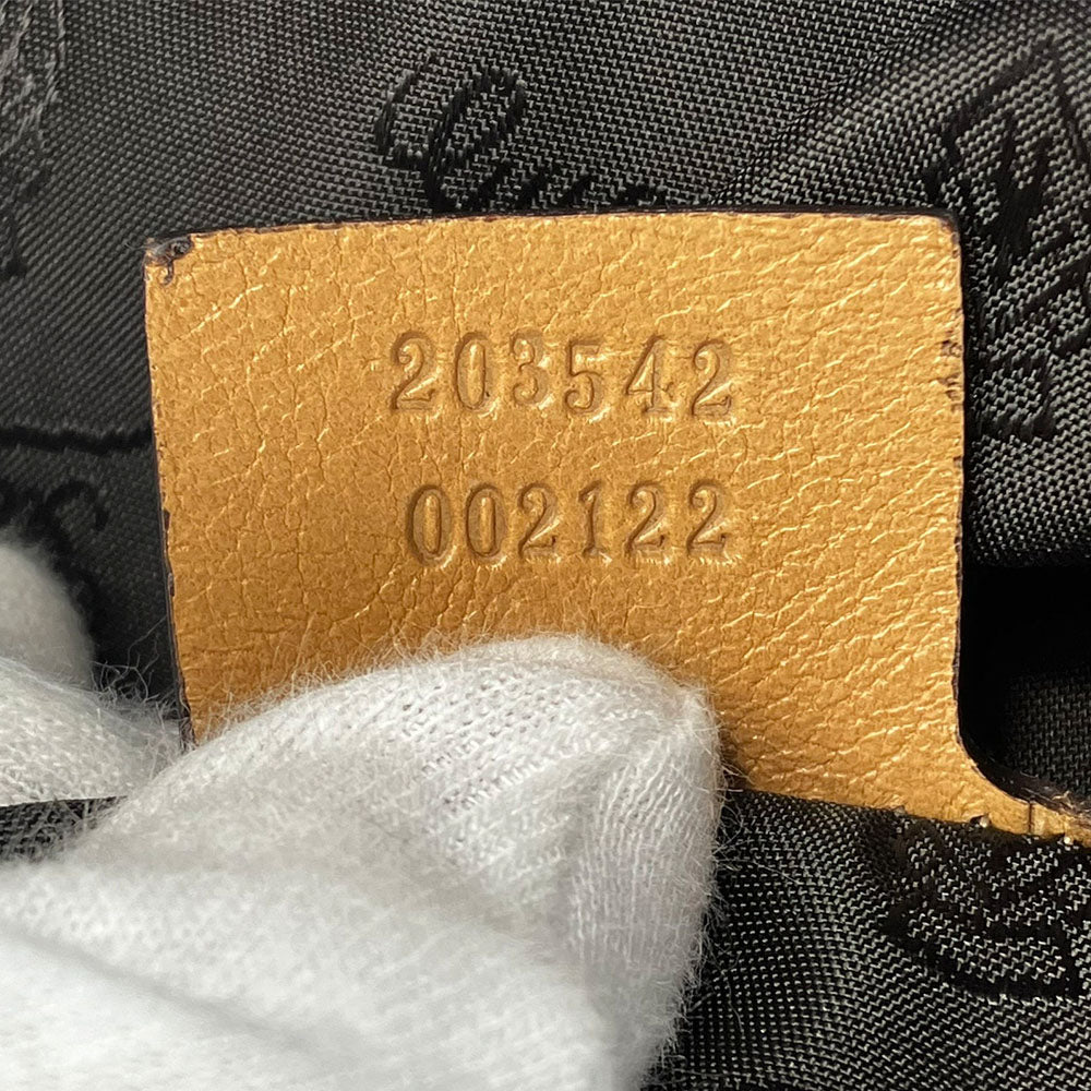 GUCCI Shoulder Bag 203542 leather beige Women Used Authentic