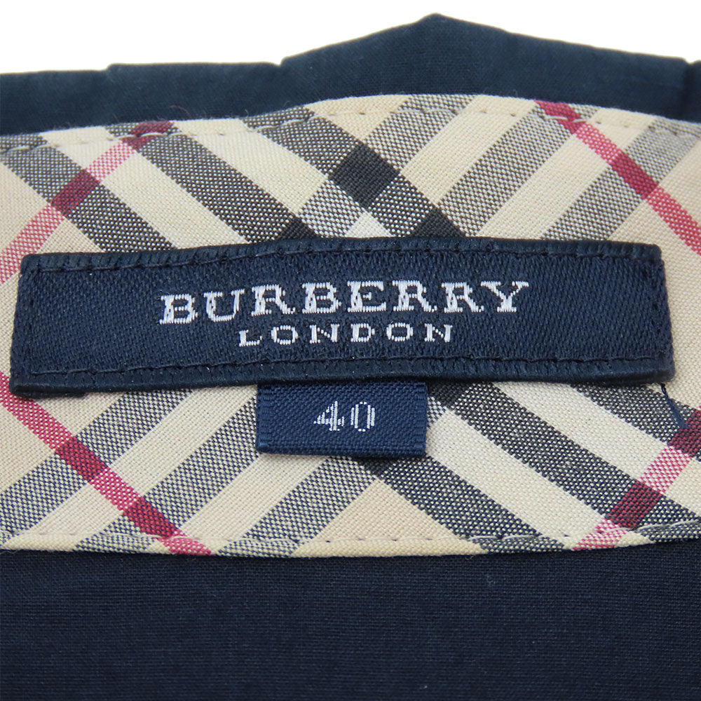 BURBERRY LONDON Long sleeve shirt Cotton, Polyurethane Navy Women 40 Used Authentic