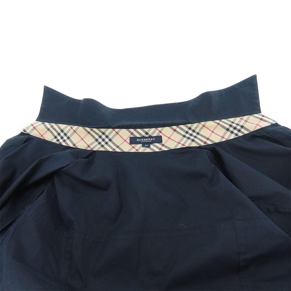 BURBERRY LONDON Long sleeve shirt Cotton, Polyurethane Navy Women 40 Used Authentic