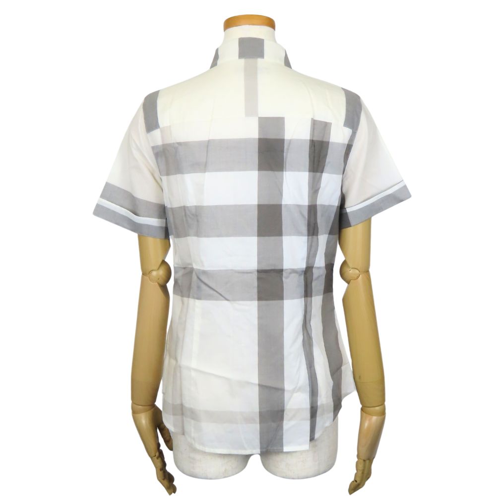 BURBERRY Short sleeve shirt cotton off white Unused storage item Women XS Used Authentic