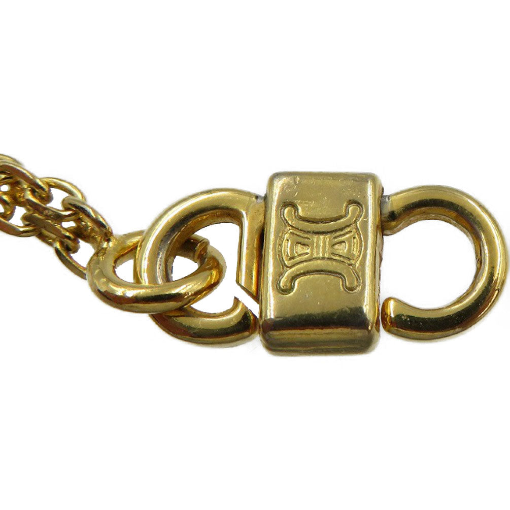 CELINE Necklace metal gold Macadam Women Used Authentic