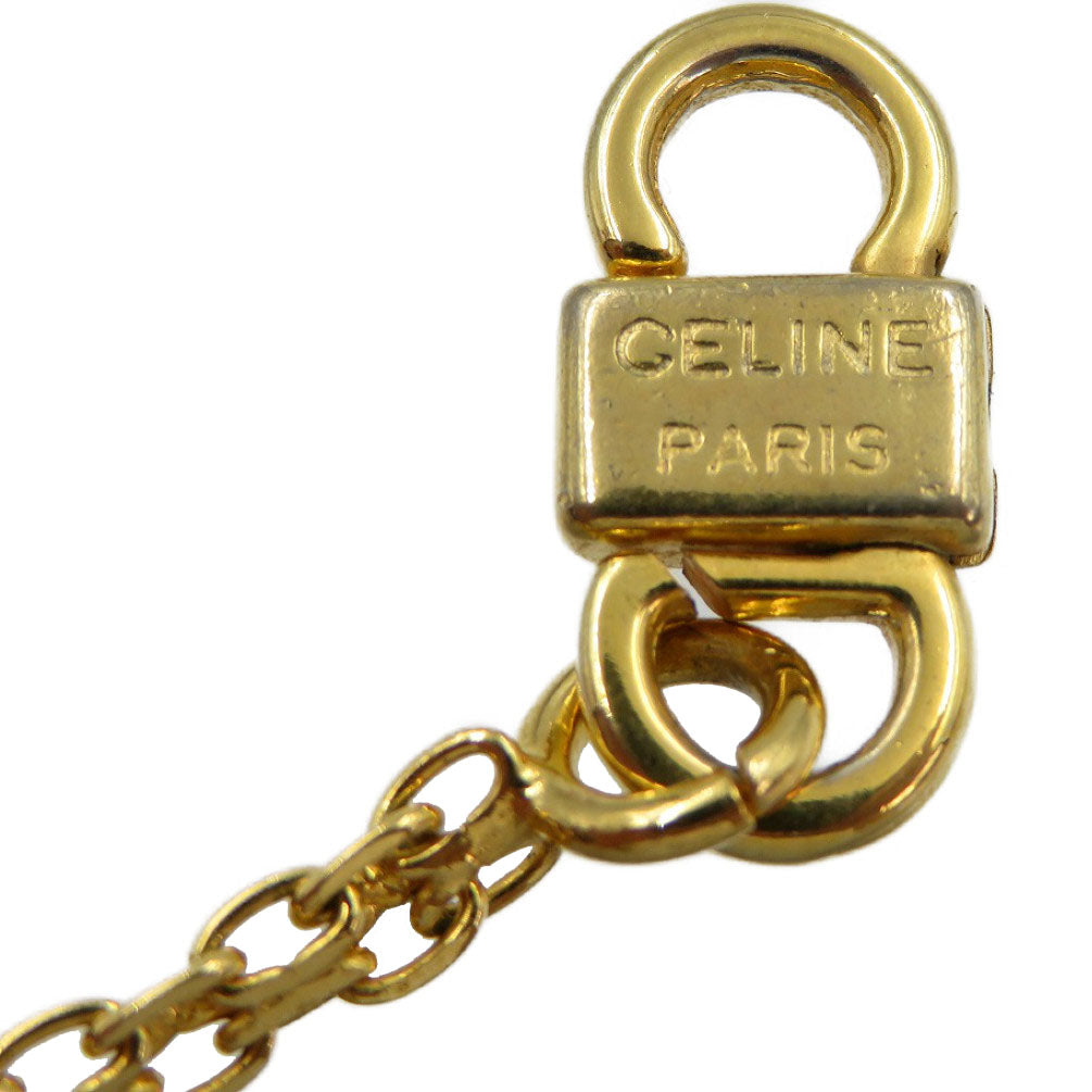CELINE Necklace metal gold Macadam Women Used Authentic