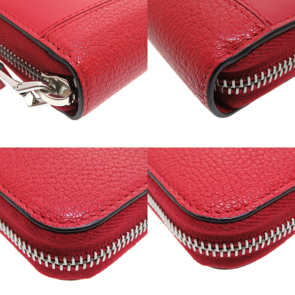 MIUMIU Long Wallet Purse 5ML506 leather Red Zip Around Women Used Authentic