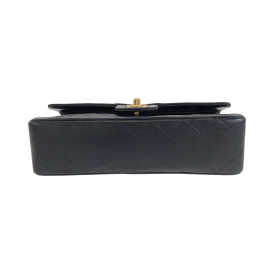 CHANEL Shoulder Bag lambskin Black GoldMetal ChainShoulder Bag Shoulder Matrasse W flap COCO Mark Turnlock Women Used Authentic