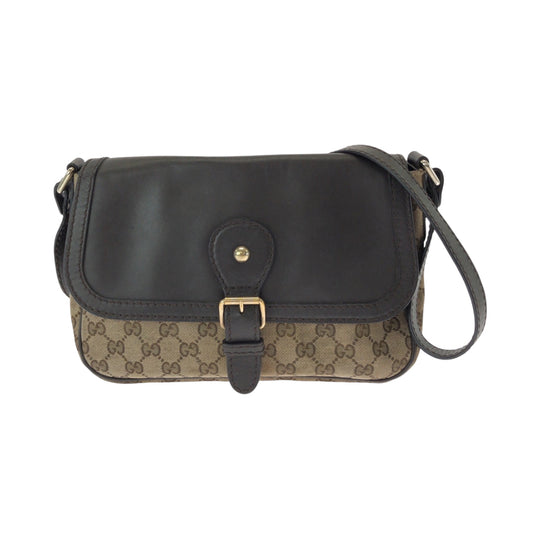 GUCCI Shoulder Bag 308452 GG canvas, leather Brown Beige Gold Metal Shoulder Bag pochette Sukey Women Used Authentic
