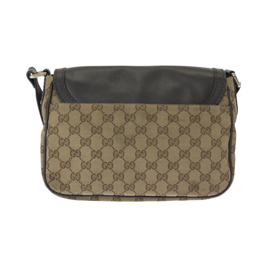 GUCCI Shoulder Bag 308452 GG canvas, leather Brown Beige Gold Metal Shoulder Bag pochette Sukey Women Used Authentic