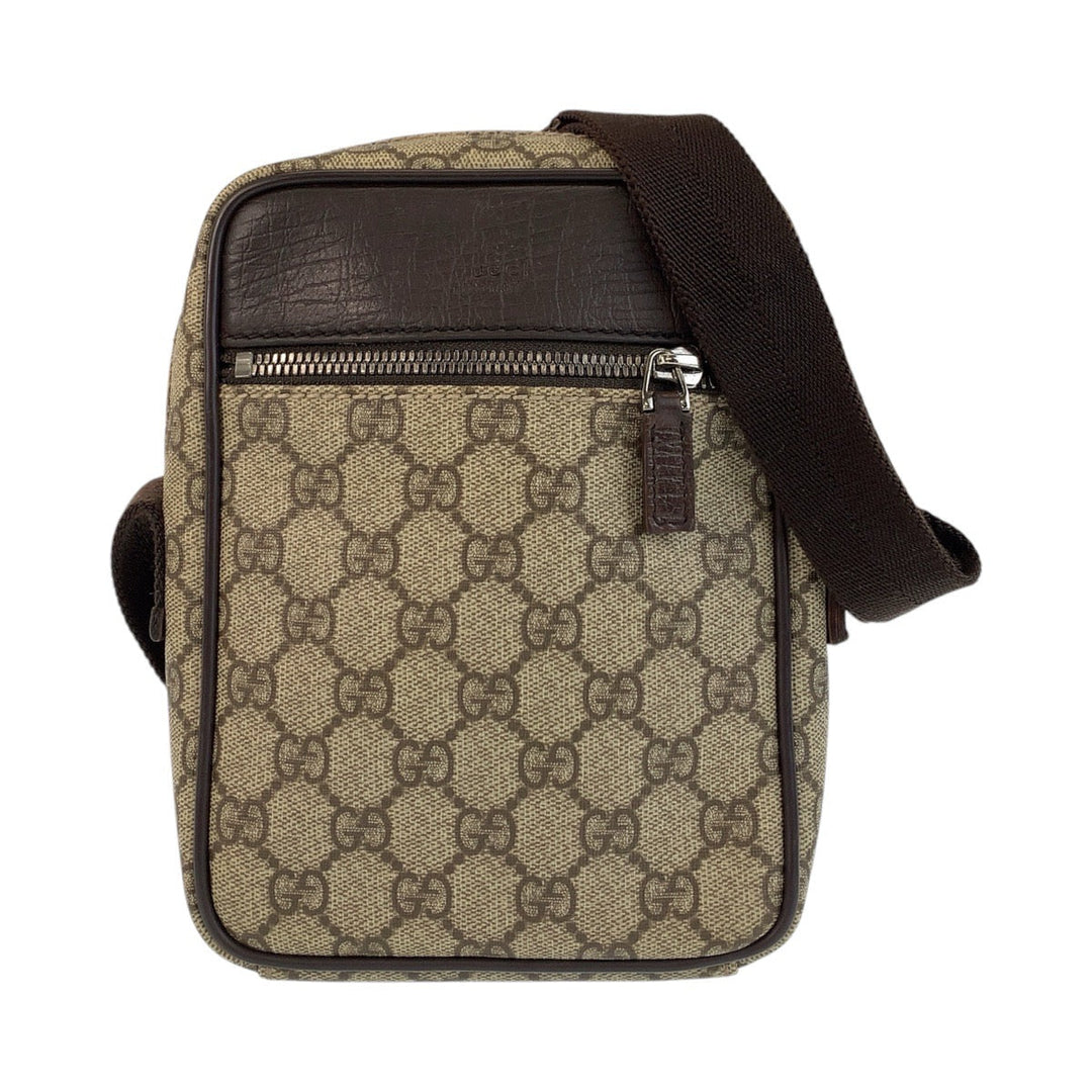 GUCCI Shoulder Bag 101680 GG Supreme canvas, leather Beige brown Shoulder Bag pochette Women Used Authentic