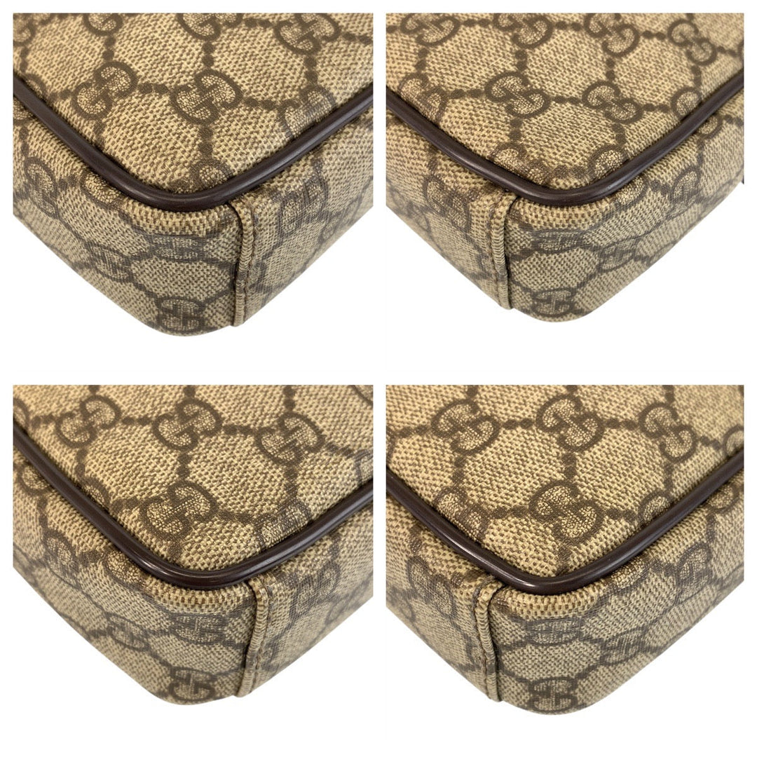 GUCCI Shoulder Bag 101680 GG Supreme canvas, leather Beige brown Shoulder Bag pochette Women Used Authentic