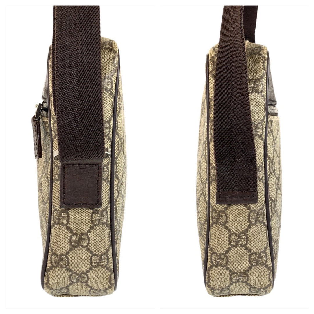 GUCCI Shoulder Bag 101680 GG Supreme canvas, leather Beige brown Shoulder Bag pochette Women Used Authentic