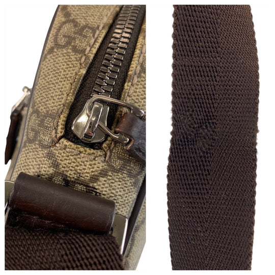 GUCCI Shoulder Bag 101680 GG Supreme canvas, leather Beige brown Shoulder Bag pochette Women Used Authentic