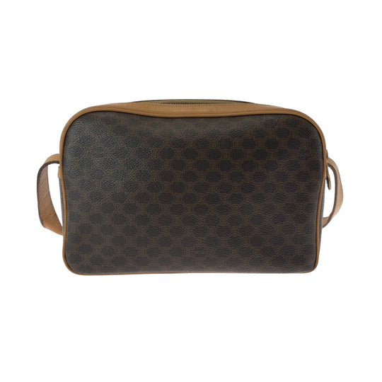 CELINE Shoulder Bag M13 PVC Brown Gold Metal Shoulder Bag pochette Macadam Pattern Women Used Authentic