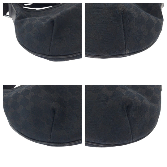GUCCI Shoulder Bag 131092 GG canvas Black SilverMetal Shoulder Bag pochette Women Used Authentic