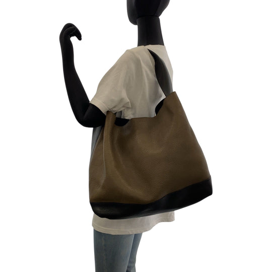 MARNI Shoulder Bag leather Brown Black Gold Metal One Shoulder Bag Hobo Women Used Authentic