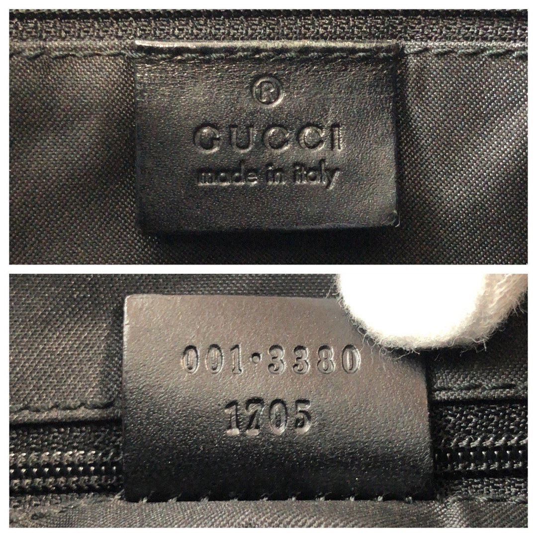 GUCCI Shoulder Bag 001 3380 GG canvas Black black Women Used Authentic