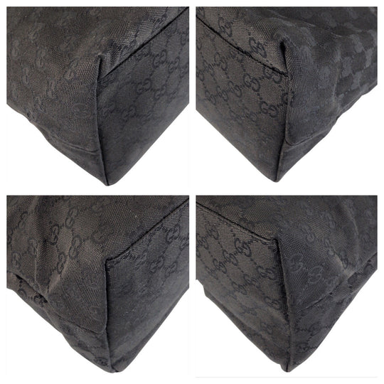 GUCCI Shoulder Bag 001 3380 GG canvas Black black Women Used Authentic