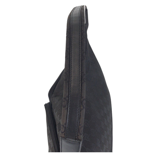 GUCCI Shoulder Bag 001 3380 GG canvas Black black Women Used Authentic