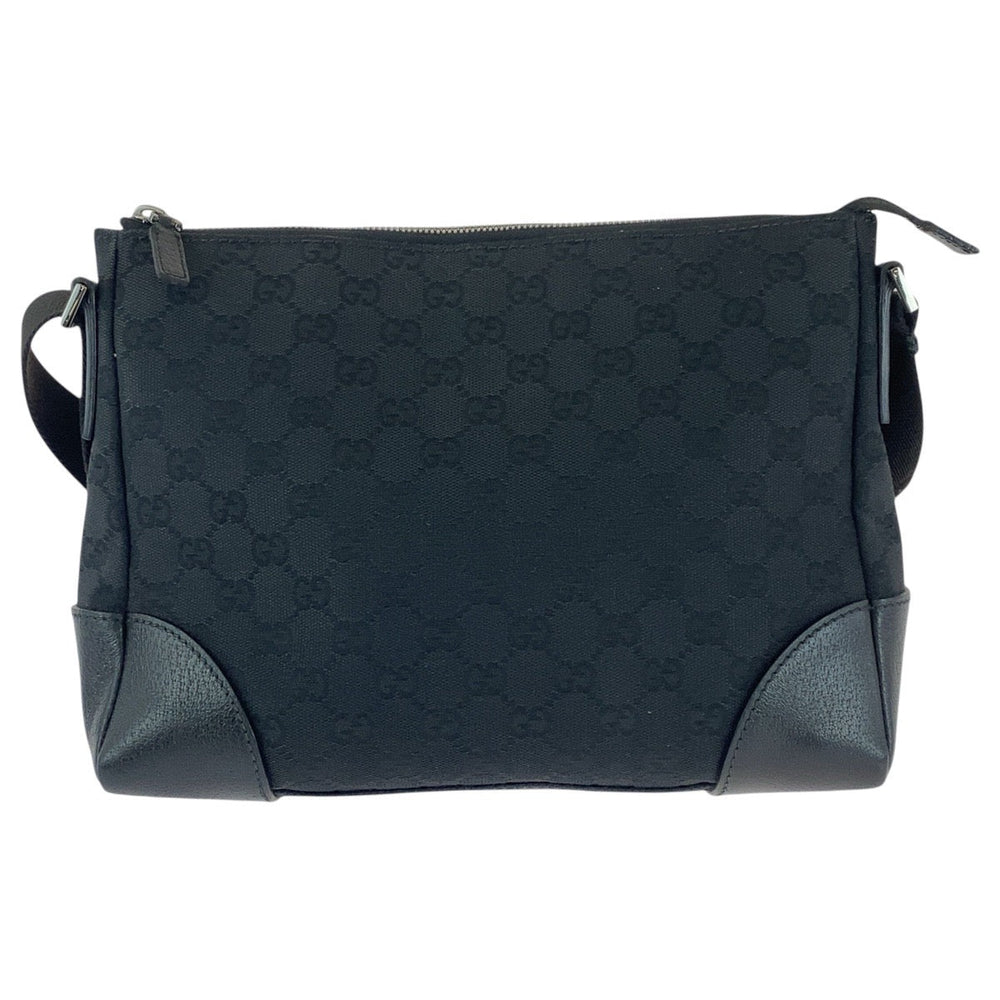 GUCCI Shoulder Bag 114273 GG canvas, leather Black black Shoulder Bag Messenger bag Women Used Authentic