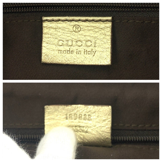 GUCCI Shoulder Bag 189833 GG canvas Beige Gold GoldMetal Hobo One Shoulder Bag Abbey Women Used Authentic