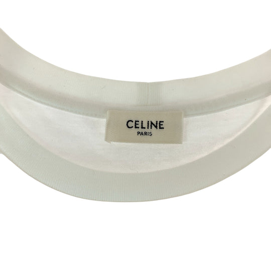 CELINE Short sleeve T-shirt 2X351501F cotton White gold Short sleeve T-shirt Embroidery Women XS Used Authentic