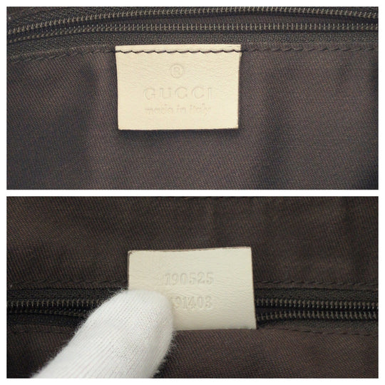 GUCCI Shoulder Bag 190525 GG canvas Beige White Gold Metal Hobo One Shoulder Bag Abbey Women Used Authentic