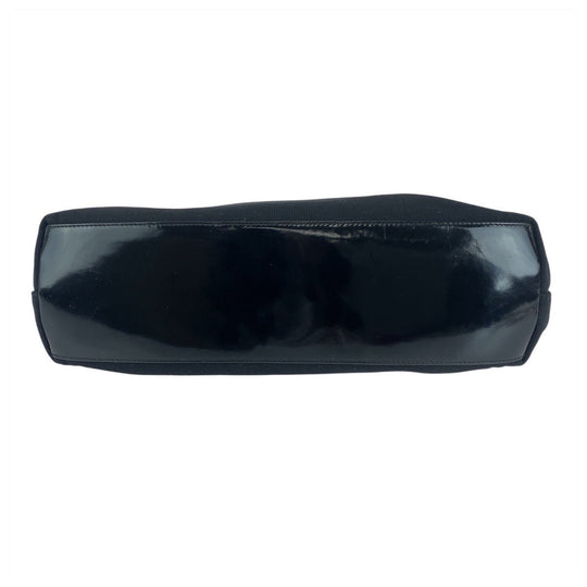 GUCCI Shoulder Bag 001 3297 Canvas, enamel Black SilverMetal Hobo Women Used Authentic