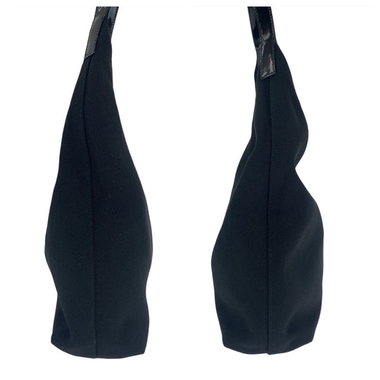 GUCCI Shoulder Bag 001 3297 Canvas, enamel Black SilverMetal Hobo Women Used Authentic