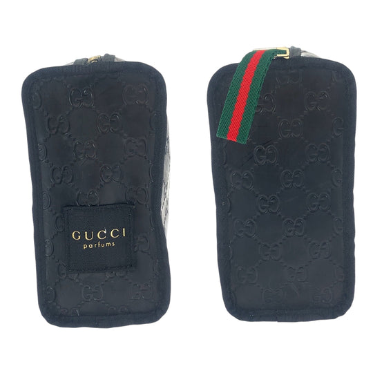 GUCCI Pouch Plastics Black GoldMetal Pouch Novelty Pouch Sherry line Women Used Authentic